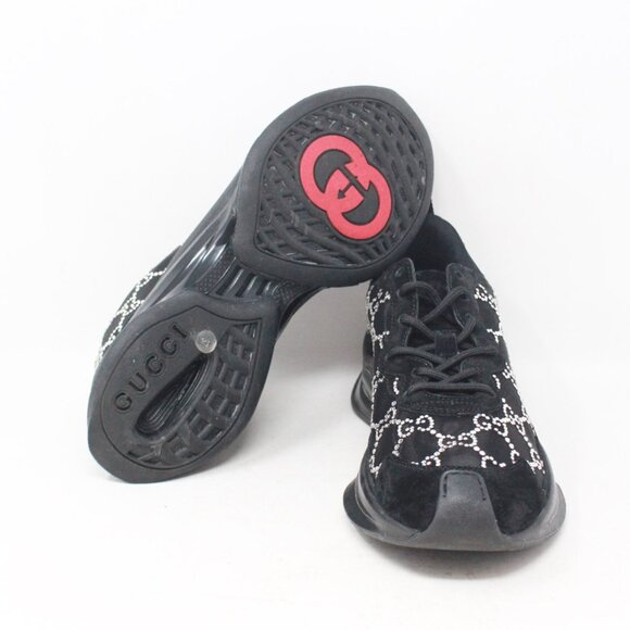 Gucci #7W4UWT Run Crystal Embellished Sneakers Size 37 - Picture 3 of 8